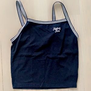 Feeling fine navy crop top